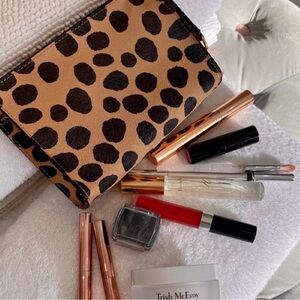 Trish McEvoy Leopard Print cosmetic case